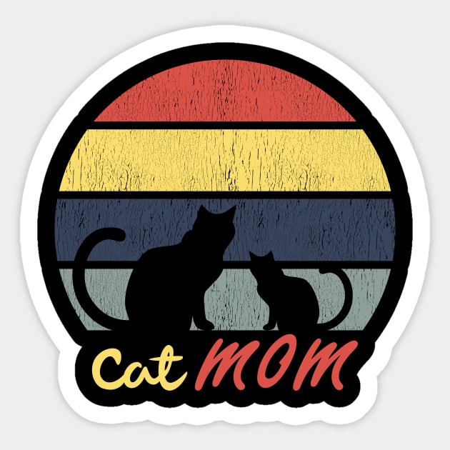 Retro Funny Cat Lover, Cat Mom Birthday Gift Sticker by CatzLovezrz